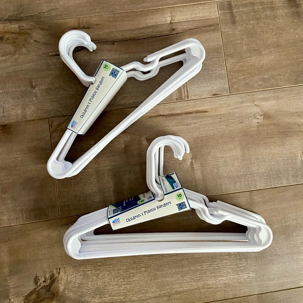 Your Zone Children's Clothing Hangers, 10 Pack, White, Sizes Up to 8 - 2 Sets